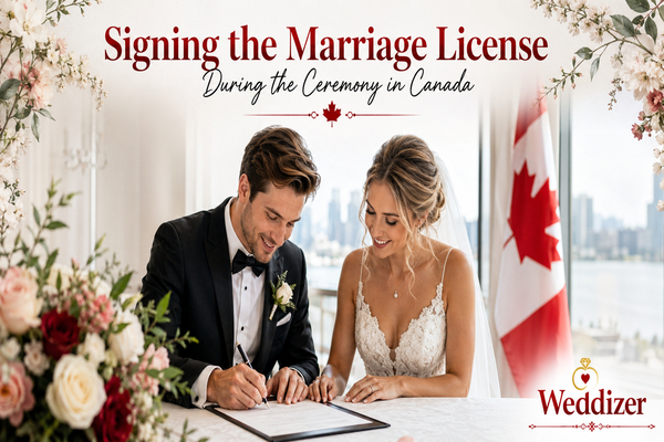 Signing the Marriage License During the Ceremony in Canada: A Meaningful Wedding Tradition