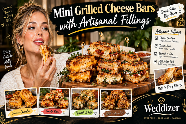Mini Grilled Cheese Bars with Artisanal Fillings: A Stylish Appetizer for Weddings & Parties